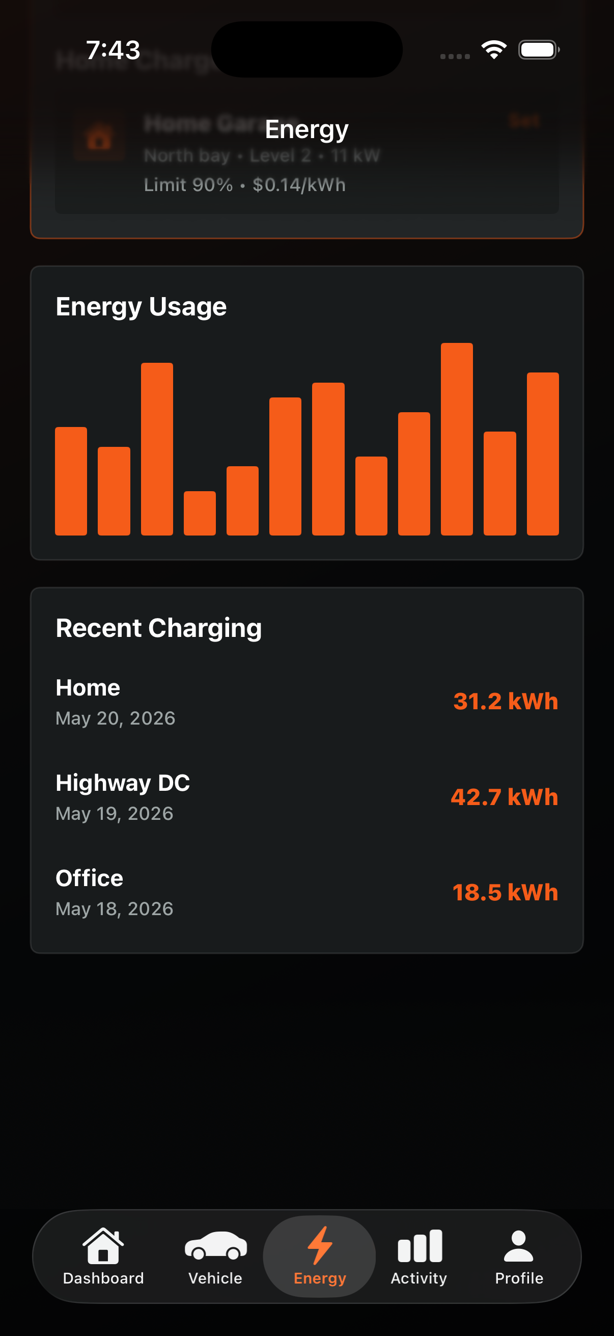 Charger Route Planner screen