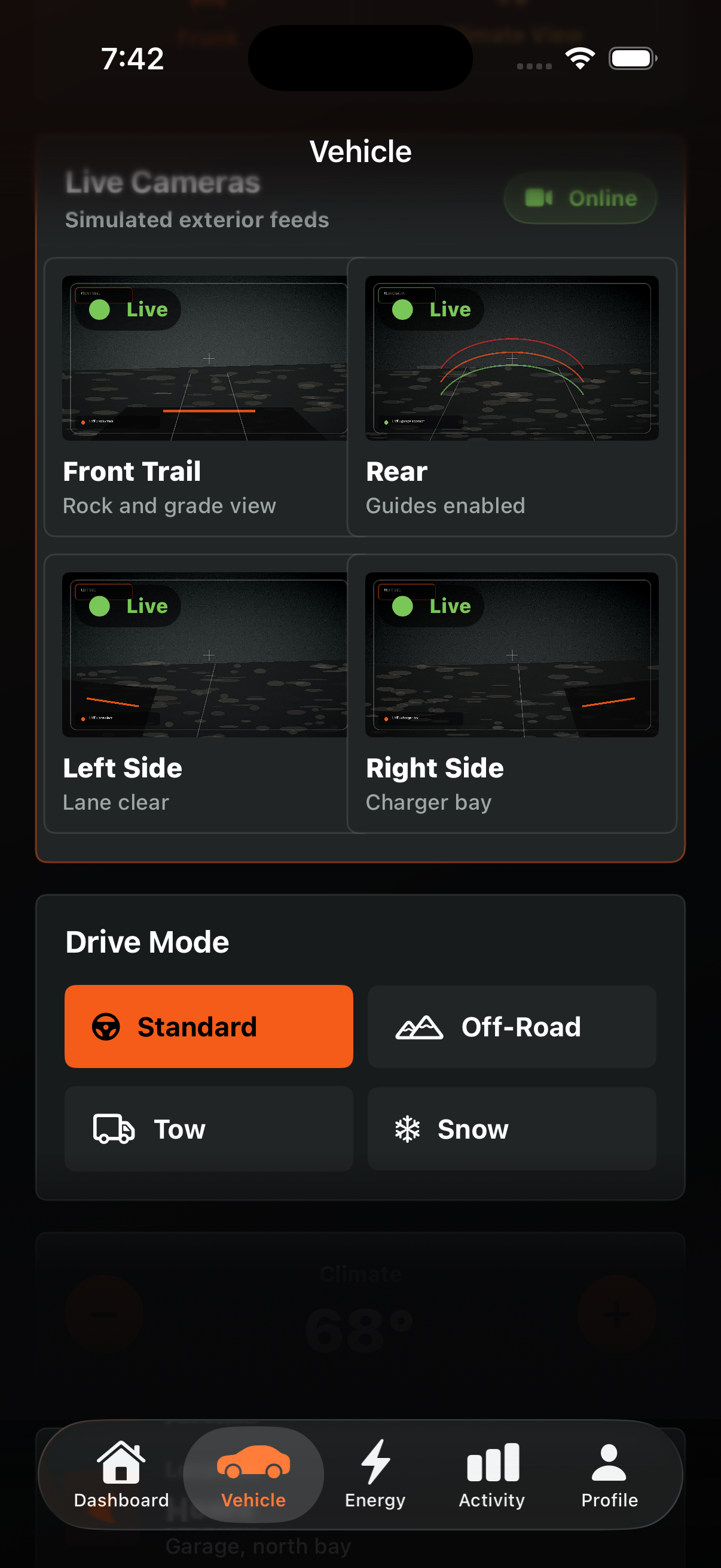Vehicle live camera grid